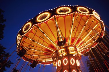 Bir gece şehrindeki lunaparkta atlı karınca.