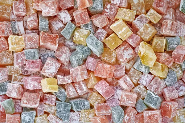 Viele Bonbons für den Hintergrund. farbige Süßigkeiten Textur, Nahaufnahme — Stockfoto