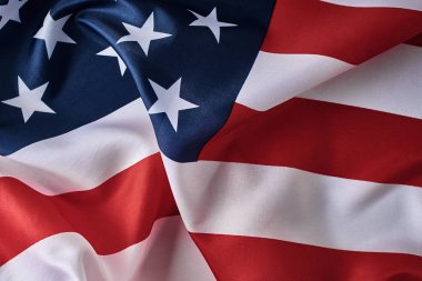 Amerikan bayrağı geçmişi. Usa bayrağı dalgalanıyor, yakın plan
