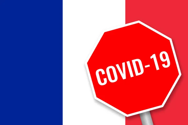Coronavirus Covid Ohnisko Itálii Italská Vlajka Nápisem Zastavte Zákazu — Stockový vektor