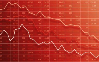 Ekonomik ve finansal kriz konsepti. Renkli arkaplan üzerinde borsa grafikleri ve grafikleri