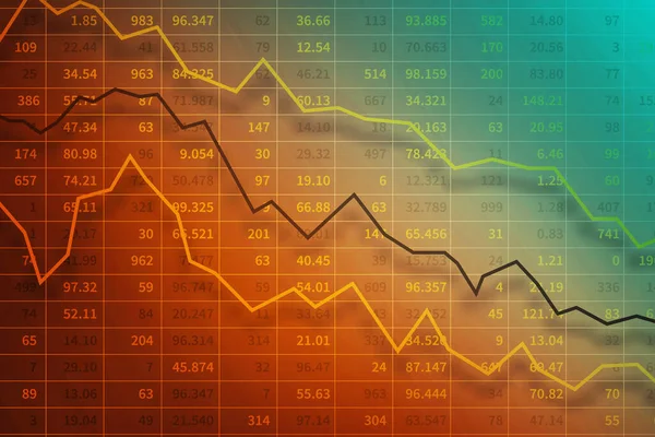 Koncepcja Kryzysu Gospodarczego Finansowego Wykresy Wykresy Giełdowe Tendencją Spadkową Kwotowaniem — Zdjęcie stockowe