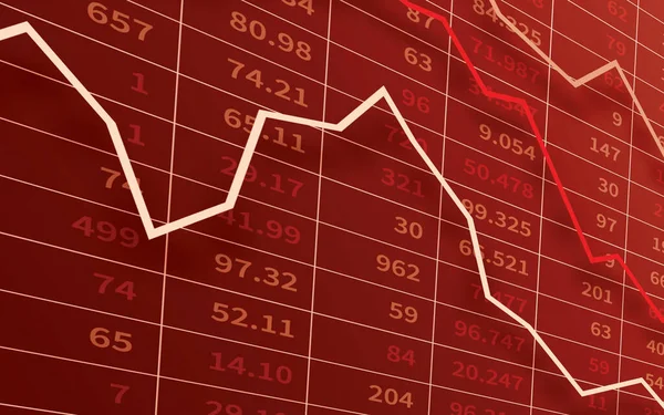 Conceito Crise Económica Financeira Gráficos Gráficos Mercado Ações Com Uma — Fotografia de Stock