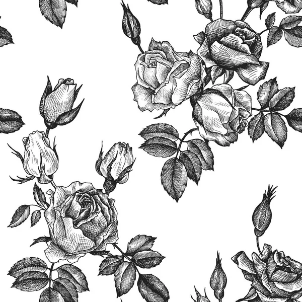 Vintage Vector Floral nahtloses Muster — Stockvektor