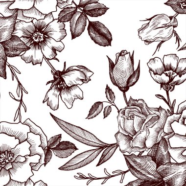 Vintage vektör çiçek şablon