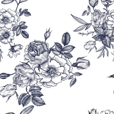 Vintage Vector Çiçeksiz desen