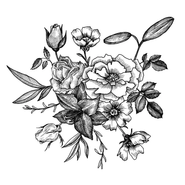 Vector vintage elemento floral — Vector de stock