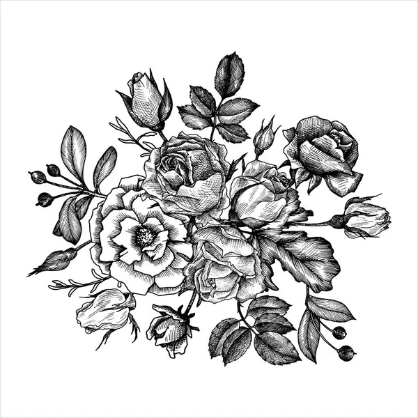 Élément floral vectoriel vintage — Image vectorielle