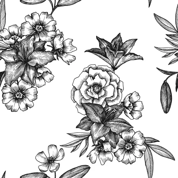 Vintage Vector Floral nahtloses Muster — Stockvektor