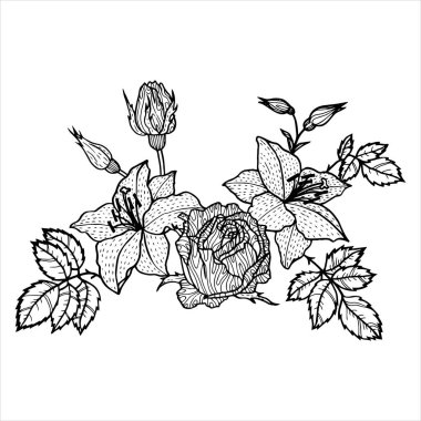 Vintage vektör çiçek öğe