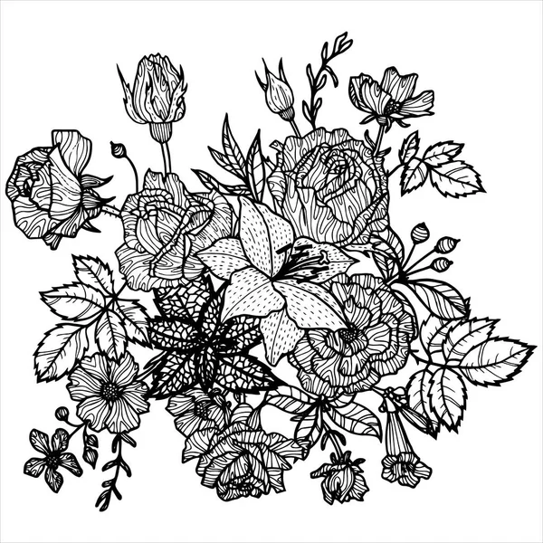 Élément floral vectoriel vintage — Image vectorielle