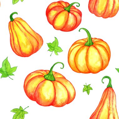 Sulu Boya turuncu kabak ile Seamless Modeli