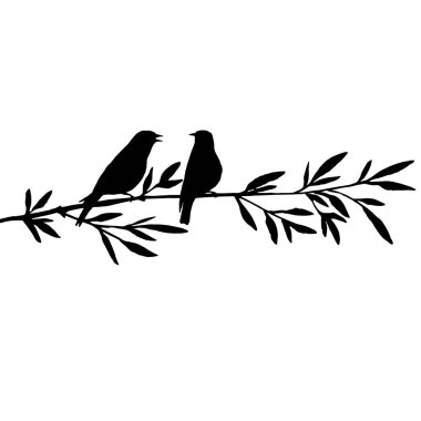 ağaç siluetleri kuşlara