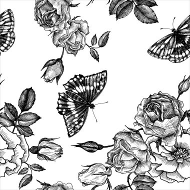 Vintage Vector Çiçeksiz desen