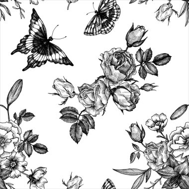 Vintage Vector Çiçeksiz desen