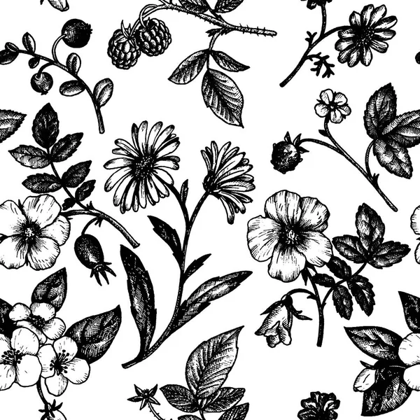 Vintage vecteur floral motif sans couture — Image vectorielle