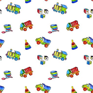 nahtlose Muster mit Babyspielzeug