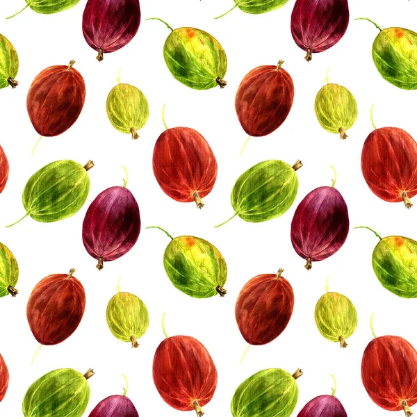 Seamless pattern with watercolor drawing berries — Stock Photo, Image
