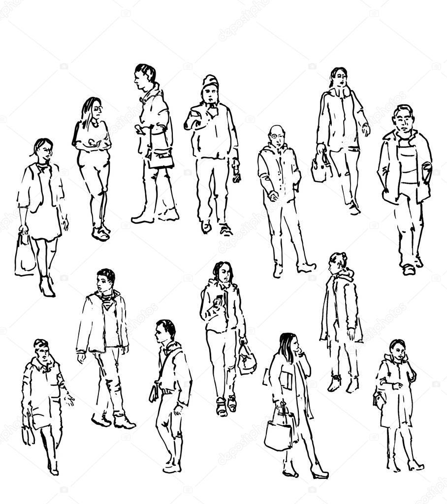 vector sketch of people