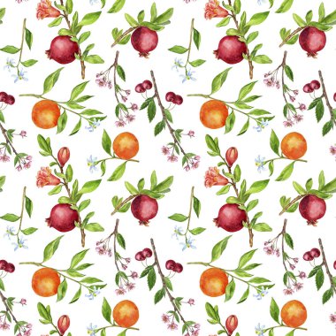 kiraz, nar ve portakal ile Seamless Modeli