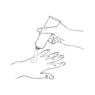 kozmetik krem tüp ile vektör el