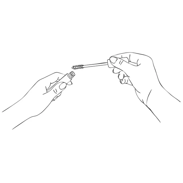 Vektor ruce s řasenka trubice — Stockový vektor
