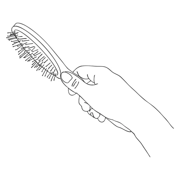Διάνυσμα χέρι με βούρτσα μαλλιών — Διανυσματικό Αρχείο