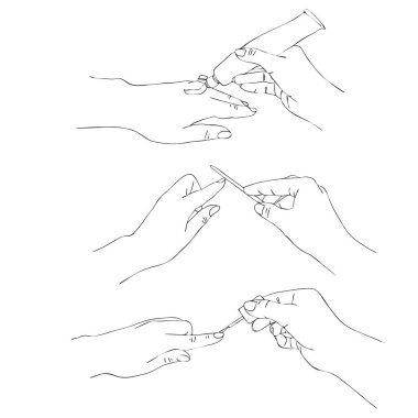 vektör manikür işlemi