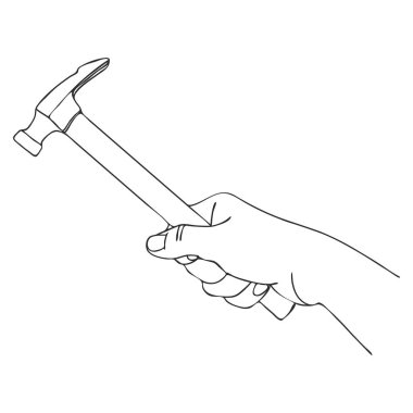 vektör el çekiç ile