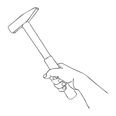 vektör el çekiç ile