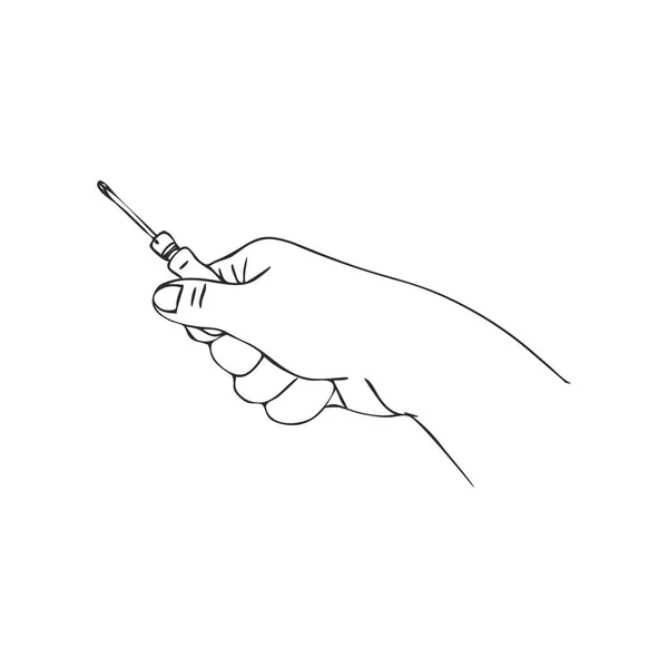 Vector hand with screwdriver — Stock Vector