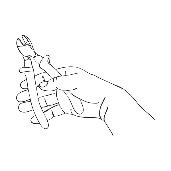 Vektor-Hand mit Zangen — Stockvektor
