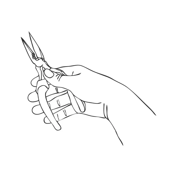 Vektor ruku s kleště — Stockový vektor