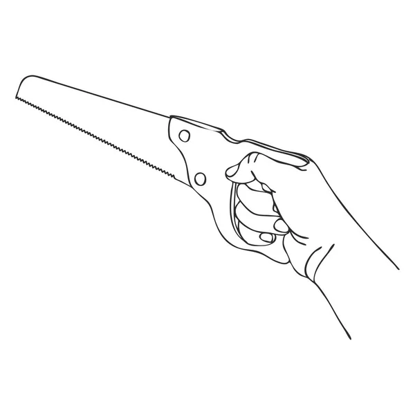 Vector mano con sierra — Vector de stock
