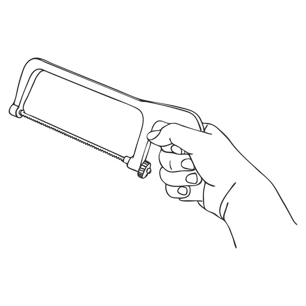 Векторная рука с пилой — стоковый вектор