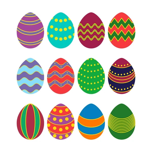 Цветные силуэты векторных пасхальных яиц — стоковый вектор