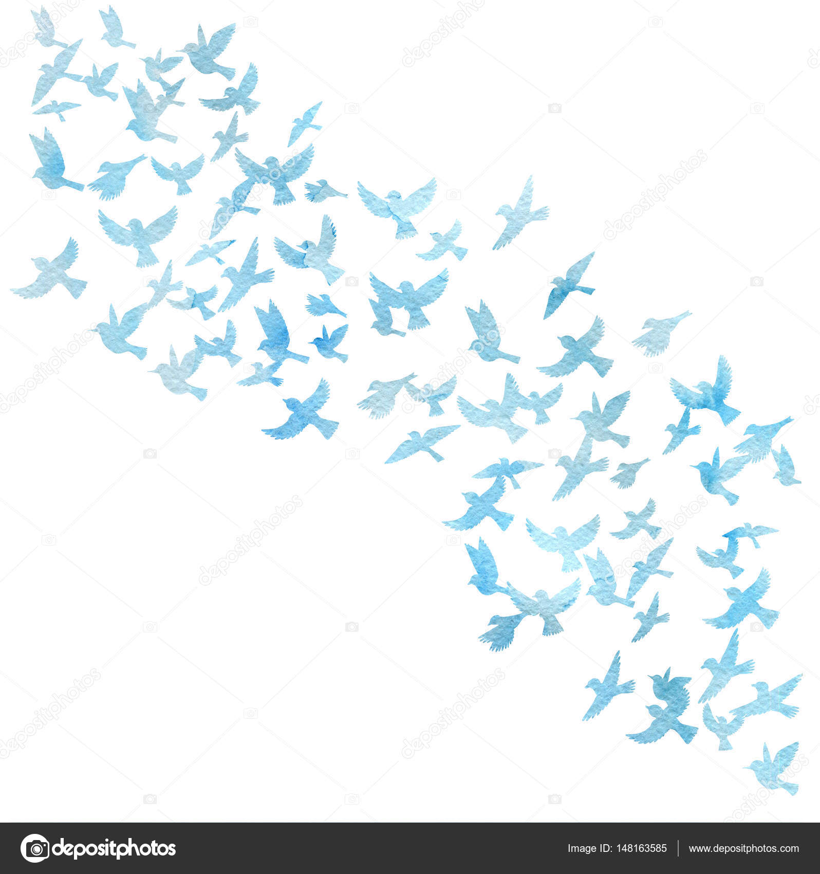 水彩の空飛ぶ鳥シルエット \u2014 ストック写真 © cat_arch_angel