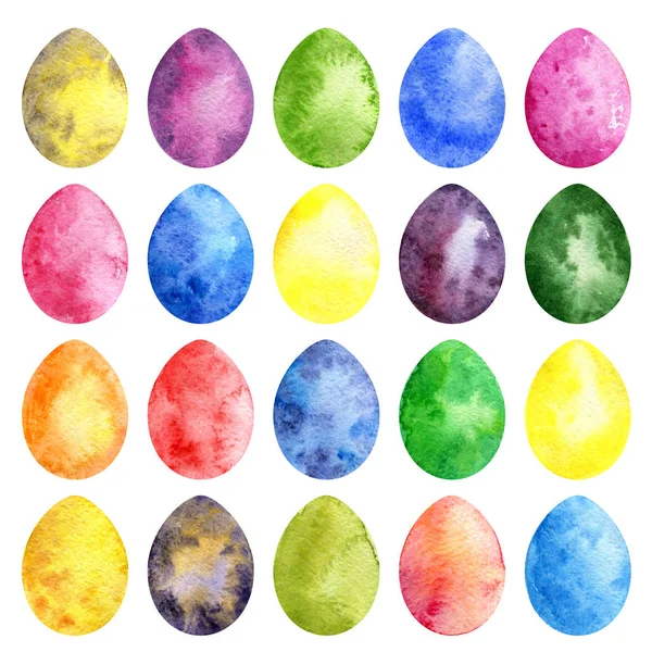 Siluetas de acuarela de huevos de Pascua —  Fotos de Stock