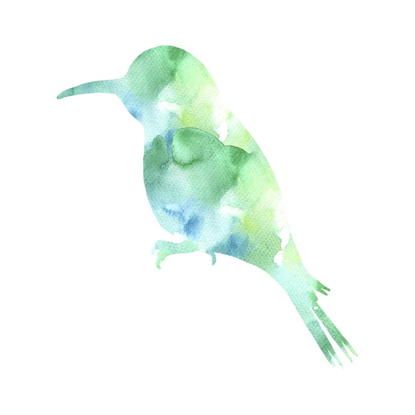 Akwarela ptak sylwetka — Zdjęcie stockowe