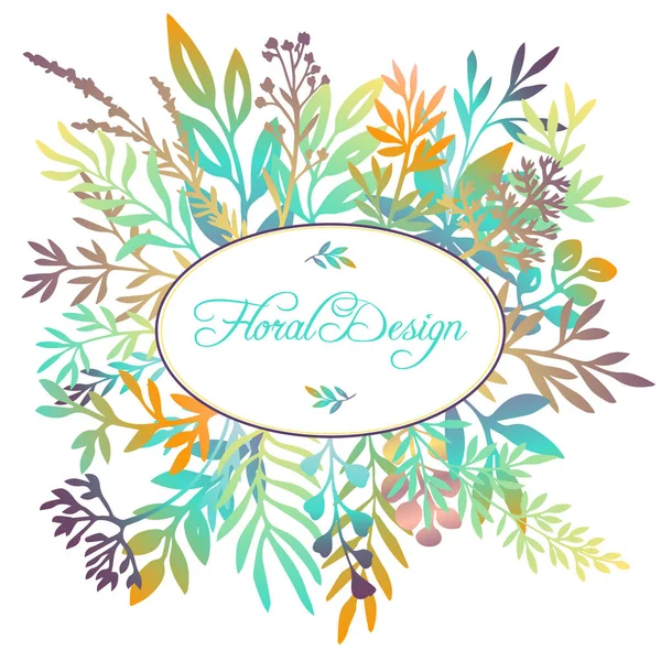 Hand getrokken floral achtergrondkleur — Stockvector