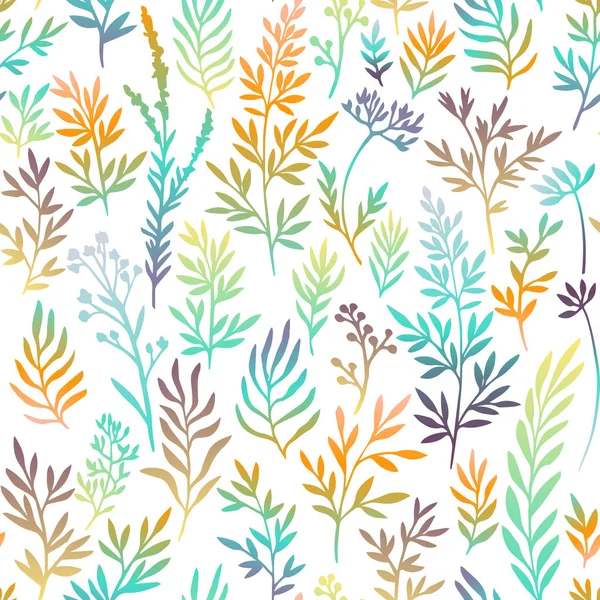 Vector seamless pattern with color leaves — Stock Vector