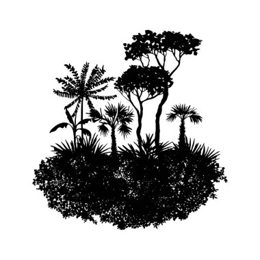palmiye ağaçları, vektör yatay