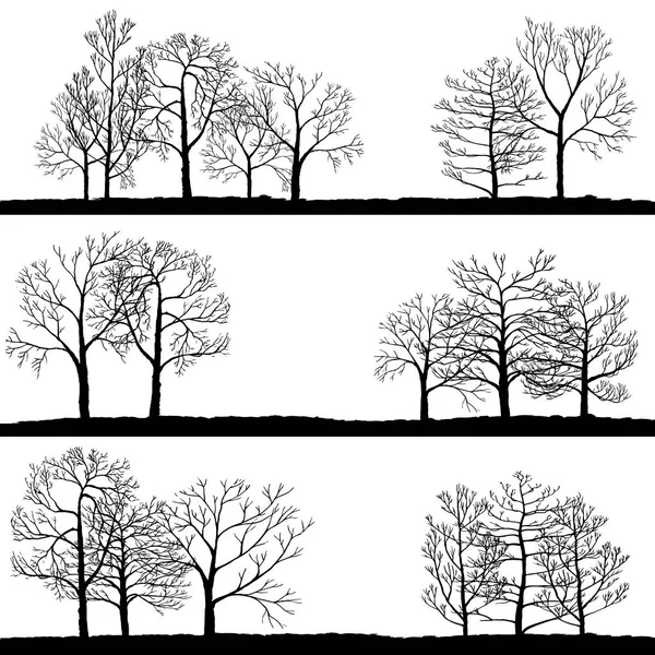 Paysages vectoriels avec arbres d'hiver — Image vectorielle