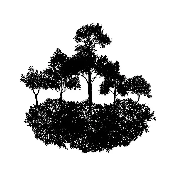 矢量风景与树 — 图库矢量图片