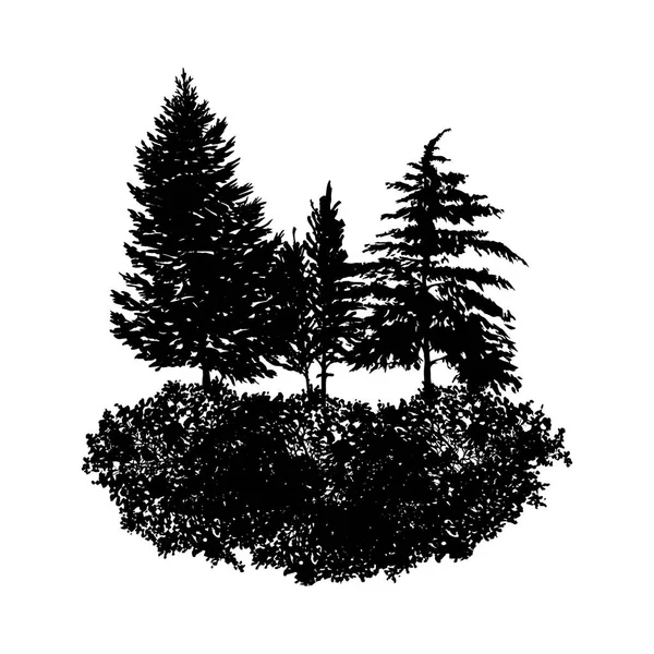 Paysage vectoriel avec sapins — Image vectorielle