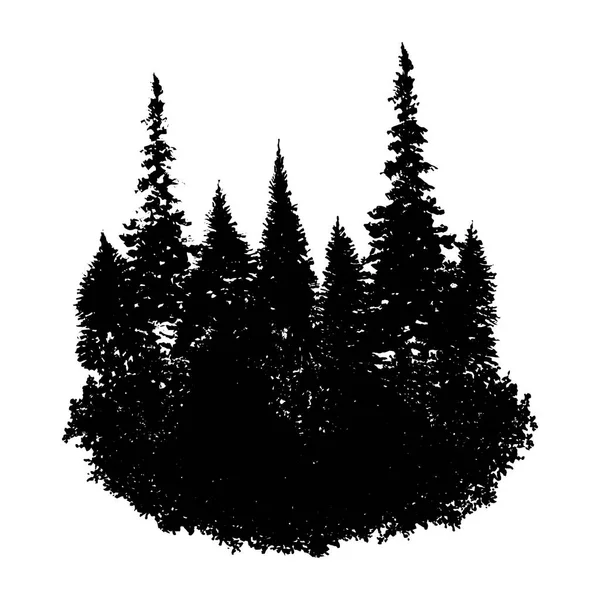 モミの木とベクトルの風景 — ストックベクタ
