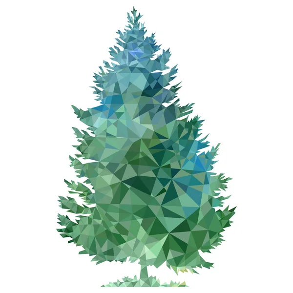 Vector polygonal silhouette of fir tree — Stock Vector