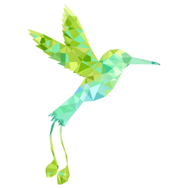 Silhouette colibri polygonale vectorielle — Image vectorielle