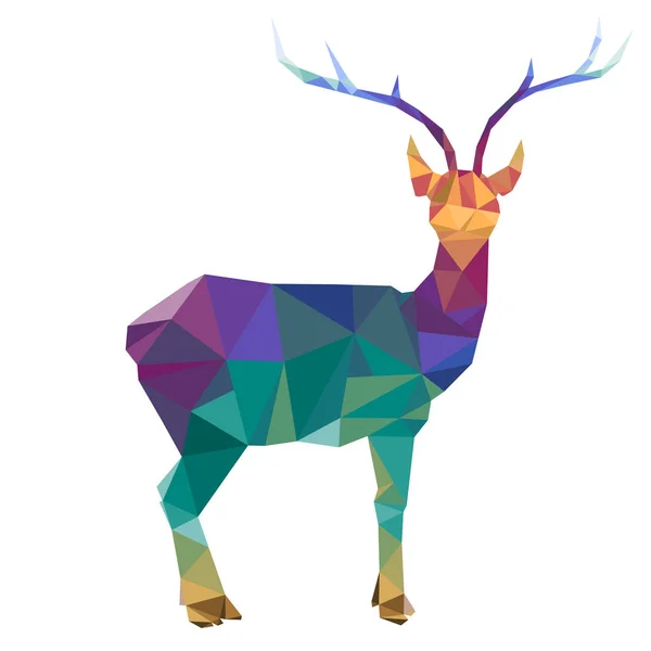 Vektor polygonal silhuet af hjorte – Stock-vektor