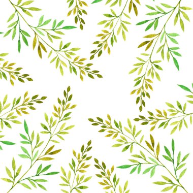suluboya doodle ince dallarla yapraklarla çerçeveli